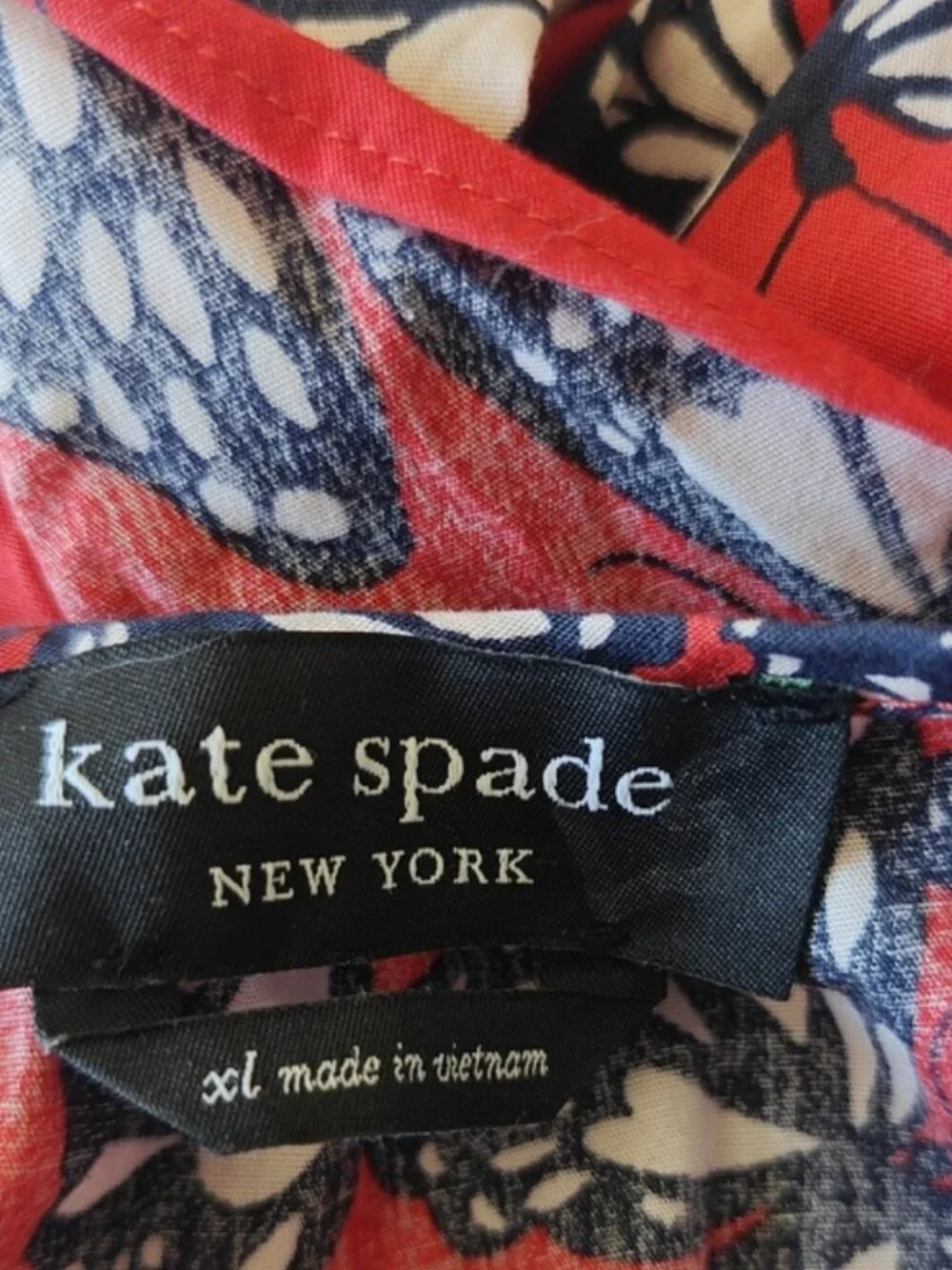 Kate Spade XL Dress Red Butterfly 🦋 Print Blake Flutter Sleeves Smocked Waist